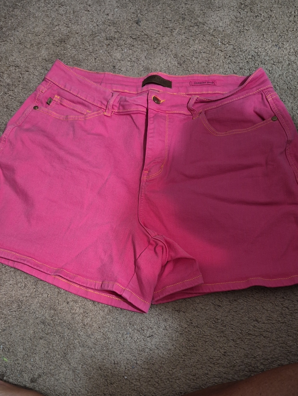 Judy Blue Bright Pink Mid-Rise Denim Shorts